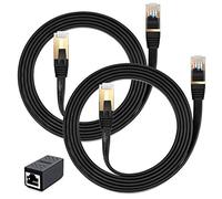 INWET 2 cables de red Cat7 de 2 m, red Ethernet de alta velocidad, 600 MHz, 10 Gbps, con conector RJ 45, plano, para router, módem, conmutador PS4/3, panel de conexiones