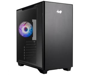 InWin A5 ATX IW-CS-A5BLK-1AM120S - Chasis para Juegos, Panel Lateral de Vidrio Templado con Puerto Tipo C, Listo para refrigeración por Agua, Ventilador Trasero Mercury ARGB de 120 mm, Color Negro