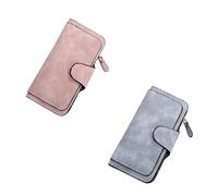 INXKED 2PCS Retro Glamorous Multiple Slots Women Wallets, Women Large Capacity Credit Card Wallet, Small Wallets for Women Clearance, PU Leather Trifold Wallets (01)
