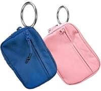 INXKED 2PCS The Iris' Wallet, The Iris Pouch Wristlet, Women's Waterproof Nylon Keychain Wallet, Zip Card Case with ID Window (03)