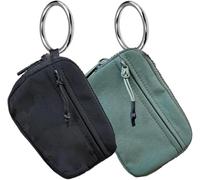 INXKED 2PCS The Iris' Wallet, The Iris Pouch Wristlet, Women's Waterproof Nylon Keychain Wallet, Zip Card Case with ID Window (02)