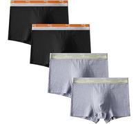 INXKED 4PCS Bubble Cotton Men's Boxer Briefs Breathable High Elastic Comfortable Seamless Underwear (XL,01)