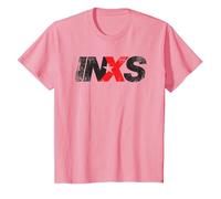 INXS Distressed Logo On Colors Camiseta, Niños, Rosado, 10 años
