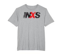 INXS Distressed Logo On Grey Camiseta, Hombre Tallas Grandes, Gris Jaspeado, 6X Alto
