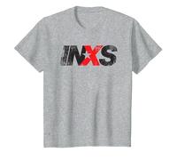 INXS Distressed Logo On Grey Camiseta, Niños, Gris Jaspeado, 10 años