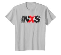 INXS Distressed Logo On Grey Camiseta, Niños, Plata, 10 años
