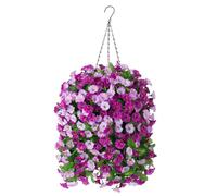 INXUGAO Cestas colgantes con flores artificiales para plantas al aire libre e interiores, vides de seda sintética, arreglo de plantas verdes sintéticas para decoración de jardín y patio (orquídea