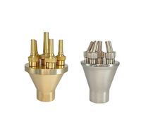 inyección de fuente de cobre, Boquilla de fuente superior recta central acero inoxidable 1 a 3 pulgadas for estanques piscina(Brass 3inch thicken)