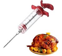 Inyector de carne - 3 agujas de adobo para parrilla de barbacoa, kit de pavo portátil de primera calidad, ahumador, adobos, carnes con gran capacidad, fácil de usar y limpiar