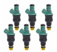 Inyector de combustible gasolina Compatible con BMW 323i, 325i, 525i M3, 6 inyectores de combustible 0280150415, piezas de repuesto Conector Inyector