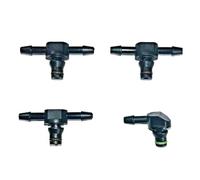Inyector de combustible gasolina Compatible con Bosch 110, 4 piezas, conector de tubo de retorno de inyector de combustible diésel Common Rail, tubo en T y tubo en L. Conector Inyector(3xT 1xL)