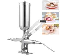 Inyector de crema manual | Inyector de Repostería de Acero Inoxidable de 5 Litros | Máquina Rellenadora de Buñuelos | con 4 Boquillas | Uso Profesional en Cocinas y Panaderías Comerciales