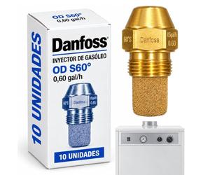 Inyector de gasoleo Danfoss, Boquilla pulverizador, OD S60º | 0,60 gal/h | Código original: 030F6912 CQUE000216, Flujo de masa (10 bar): 2,37 kg / h