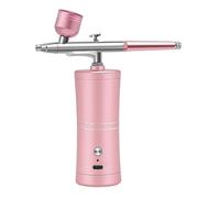 Inyector de oxígeno, pistola pulverizadora de pintura eléctrica, aerógrafo con Kit de compresor for arte de uñas, tatuaje artesanal, rociador de niebla for pastel,Control de Alta Precisión(Pink)