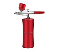 Inyector de oxígeno, pistola pulverizadora de pintura eléctrica, aerógrafo con Kit de compresor for arte de uñas, tatuaje artesanal, rociador de niebla for pastel,Control de Alta Precisión(Rot)