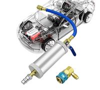 Inyector de tinción de corriente | Herramienta de detección de fugas | Equipo de coche | Aluminio 1/4 Sae 2oz 600 - 3000 psi | Para recarga de gas refrigerante y reparaciones