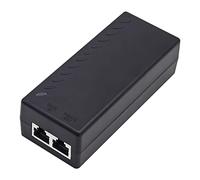 Inyector Gigabit PoE+ para Ethernet, 30 W 48 V con 10/100/1000 Mbps y cumplimiento IEEE 802.3af/at. Extiende la red hasta 100 m Plug and Play, negro