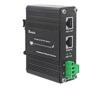 Inyector industrial endurecido Gigabit PoE+ de 60 W, 10/100/1000/2.5G Base-T 12-48 VCC, soporte de entrada de alimentación, riel DIN y montaje en pared, conexión del dispositivo PoE IEEE 802.3 af/at