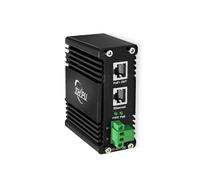 Inyector industrial Gigabit PoE de 30 W IEEE802.3af/at 12~48 V CC, entrada de alimentación redundante, riel DIN, 48 V, PoE+, inyector de salida 10/100/1000 Mbps, alimentación a través de Ethernet de