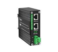 Inyector industrial pasivo PoE de 24 V, adaptador PoE de 1000 Mbps, entrada de 12-24 V CC a salida PoE de 24 V, compatible con instalación de riel DIN/montaje en pared