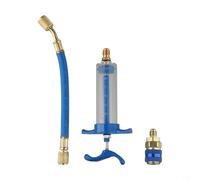 Inyector OilDye de 1 onza 30 ml con adaptador de acoplador rápido lateral bajo 14 SAE para sistemas de aire acondicionado de coche