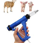 Inyector para ganado de 20 ml, jeringa continua veterinaria ajustable que ahorra mano de obra, mango en V con inyector veterinario de escala transparente para cerdos, vacas y ovejas