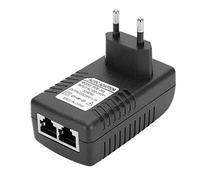 Inyector PoE, Adaptador de inyector PoE pasivo, Enchufe Adaptador de Corriente estándar UE/EE. UU., Inyector de Corriente pasivo para Dispositivos PoE de 24 V, 24 voltios 1 A 100-240 V(EU)
