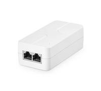 Inyector PoE Gigabit 2,5 de 30 W, compatible con IEEE 802.3af/at, adaptador compacto Power over Ethernet blanco de YuLinca, Plug and Play, diseño sin ventilador para montaje en pared con indicador LED