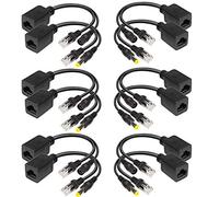 Inyector PoE pasivo 6 pares PoE Splitter Kit de inyector PoE pasivo y kit divisor PoE con conector CC de 5,5 x 2,1 mm RJ45 Power Over Ethernet