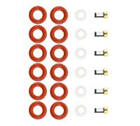 inyectores Inyector de Combustible Juego de 6 juntas tóricas, tapas y filtros para inyectores de combustible 0280155831, compatibles con Volvo C70, S60, S70, S80, V70