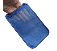 Inzegao Bolsillo interior de malla transparente con cremallera para coser, accesorio cosido a mano para organizar las llaves del teléfono, tarjetas, Azul, 20 x 12.5 cm
