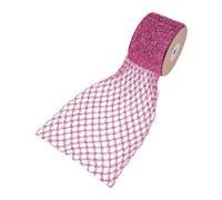 Inzegao Cintas de malla metálica con purpurina de 5 yardas, cinta elástica con alambre de 2.5 a 6.7 pulgadas de ancho para coronas de árbol de Navidad, decoración del hogar, envoltura de regalos