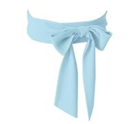 Inzegao Cinturón largo de gasa para mujer, cinturón de satén para atar la cintura, para camisa, ideal para fiesta de cóctel y boda, Azul claro, Large