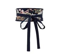 Inzegao - Cinturón Obi japonés para mujer para Kimono Yukata, cinturón ancho floral envolvente con nudo para la cintura, talla única