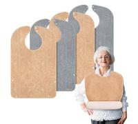 inzeyoz Baberos para adultos 4 piezas, Camello y gris, 75 x 45 CM