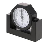 Inzopo Escritorio Giratorio Reloj de Cuarzo Reloj Despertador Dormitorio Hogar Viaje Reloj - Negro, 1#1