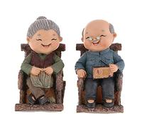 Inzopo Figuras de pareja de ancianos amorosos, estatua de vida feliz de la vejez, figuras en miniatura, abuelos, padres, estatua para el hogar, adorno para el día de San Valentín, aniversario de boda