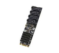 IO CREST 4 Puertos Raid SATA III 6Gbp/s a M.2 B+M Adaptador de Llave PCI-e 3.0 x2 Banda con SY-ADA40172