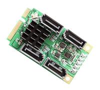 IO Crest 4 Puertos SATA 6.0 Gbps III Mini PCI-Express Tarjeta controladora - Verde