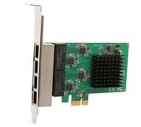 IO Crest si-pex24042 4 Puertos 10/100/1000 Base-T LAN Gigabit Ethernet Tarjeta controladora PCI-Express x4 Interfaz de Red Nic RTL, 8111, chipset - Verde