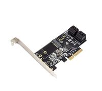 IO Crest Tarjeta controladora Interna de 4 Puertos SATA III 6 GB/s con Llave B M.2 22 x 42 PCI-E x4 para PC de sobremesa, Compatible con SSD y HDD con Soporte de Perfil bajo, chipset JMB585