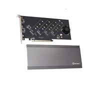 IO CREST Tarjeta de expansión Quad M.2 NVMe PCIe 4.0 x4 PCIe x16 NVMe M.2 de hasta 256 Gbps para AMD 3rd Ryzen sTRX40, AM4 Socket e Intel VROC NVMe Raid