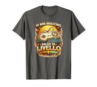 Io Non Invecchio Salgo di Livello Videogames Gamer Gaming Camiseta