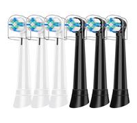 IO Recambio Cepillos Compatible con Oral B Cepillos Eléctrico, Cerdas Medianas Cabezales Compatible con Oral B IO 2/3/4/5/6/7/8/9/10 (6 Negro/Blanco)