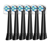 IO Recambio Cepillos Compatible con Oral B Cepillos Eléctrico, Cerdas Medianas Cabezales Compatible con Oral B IO 2/3/4/5/6/7/8/9/10 (6 Negro)