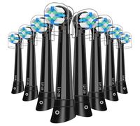 IO Recambio Cepillos Compatible con Oral B Cepillos Eléctrico, Cerdas Medianas Cabezales Compatible con Oral B IO 2/3/4/5/6/7/8/9/10 (8 Negro)