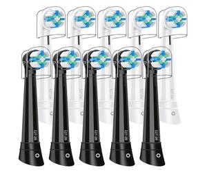 IO Recambio Cepillos Compatible con Oral B IO 2/3/4/5/6/7/8/9/10Cepillos Eléctrico, Cabezales Compatible con Oral B IO Cuida tus Dientes y Encías (10 Negro/Blanco)