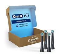 iO Series Ultimate Clean Cabezal de cepillo de repuesto para cepillos de dientes eléctricos Oral-B iO Series, negro, 4 unidades