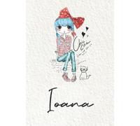 Ioana: Notebook A5 | Personalized name Ioana | Birthday gift for women, girl, mom, sister, daughter | Cover: Fashion girl with cat | 120 lined pages journal, small size A5 (ca. 6 x 9 inches)