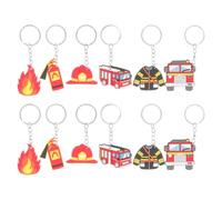 IOBIDDYS 12 Piezas Llavero Colgante de Bombero, Metal y Plástico